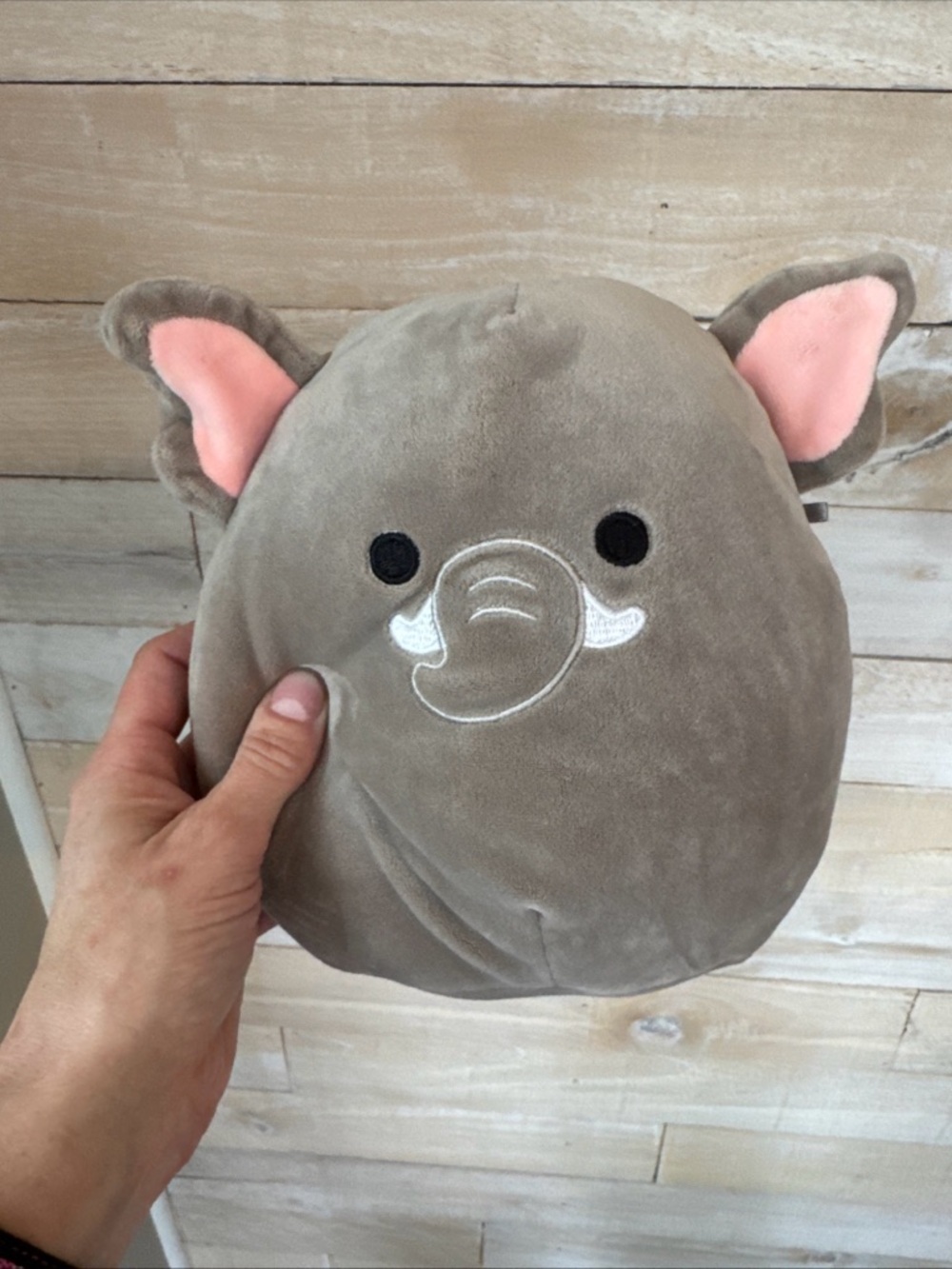 Squishmallows Gray Elephant with Pink Ears